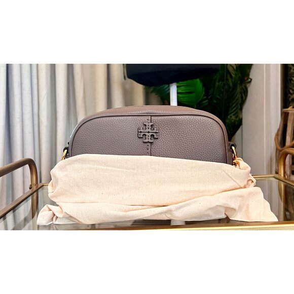 NWT!!!  Authentic Tory Burch Taupe McGraw Camera Bag - Picture 9 of 9